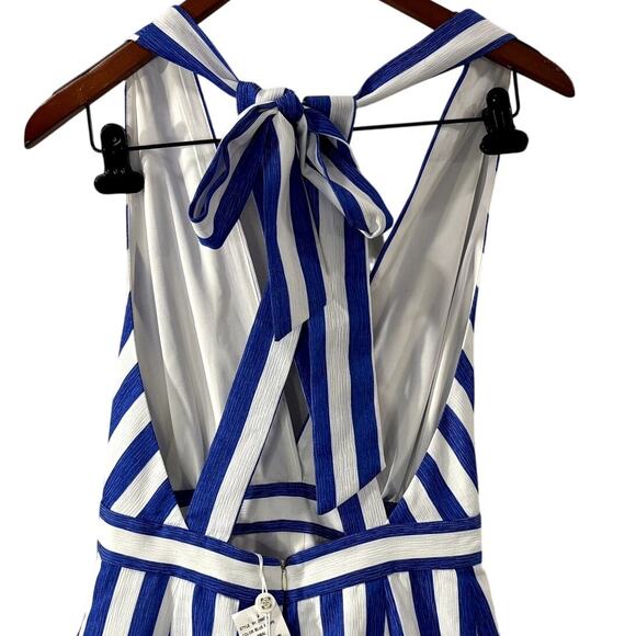 WAYF Size S Halter Jumpsuit Striped Sailor Nautical Coastal Spring Summer Preppy - Picture 7 of 10